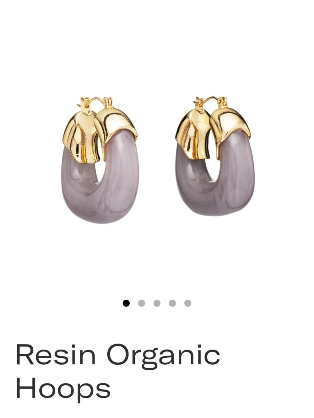 Mayamar Resin Organic Hoops - Gold & Smoke Gray